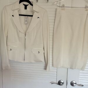 White House Black Market NWT Cream 2 Pc Suit